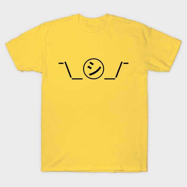 Shi Kana Shrug Emoticon ¯\_㋛_/¯ Japanese Kaomoji T-Shirt by tinybiscuits